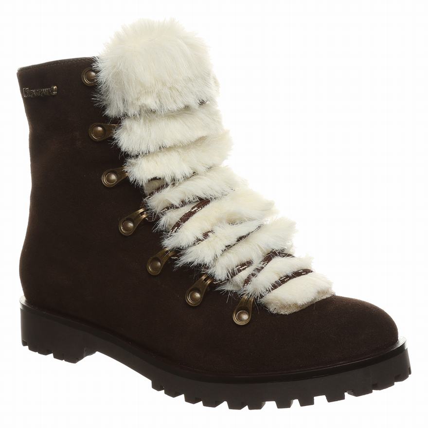 Bearpaw Vanna Ankle Boots UK - Women's Boots Chocolate ||QFEBRA-512||